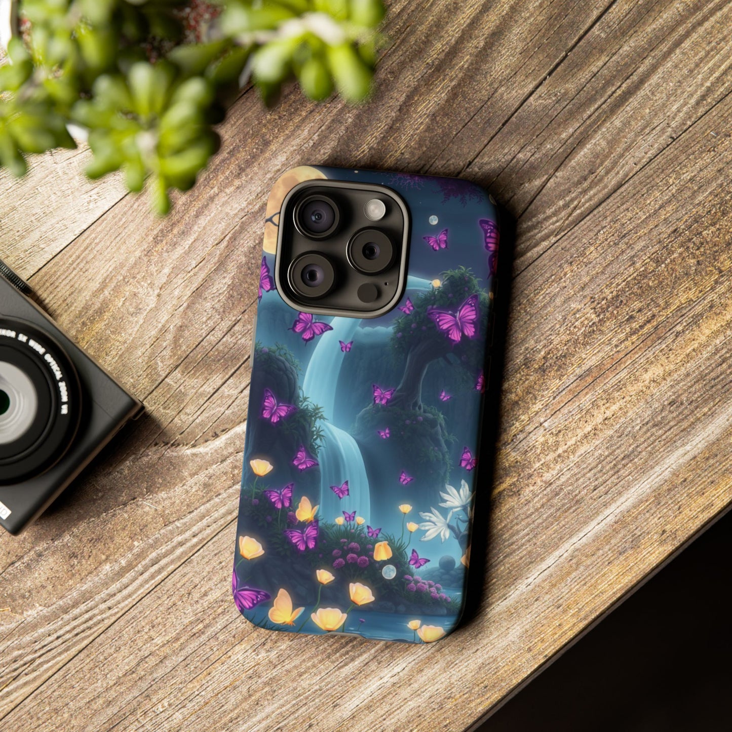 Mystical Butterfly & Waterfall iPhone Case | Nature-Inspired Tough Case | Ethereal Phone Cover | Gift for Nature Lovers