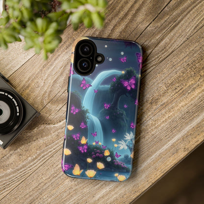 Mystical Butterfly & Waterfall iPhone Case | Nature-Inspired Tough Case | Ethereal Phone Cover | Gift for Nature Lovers