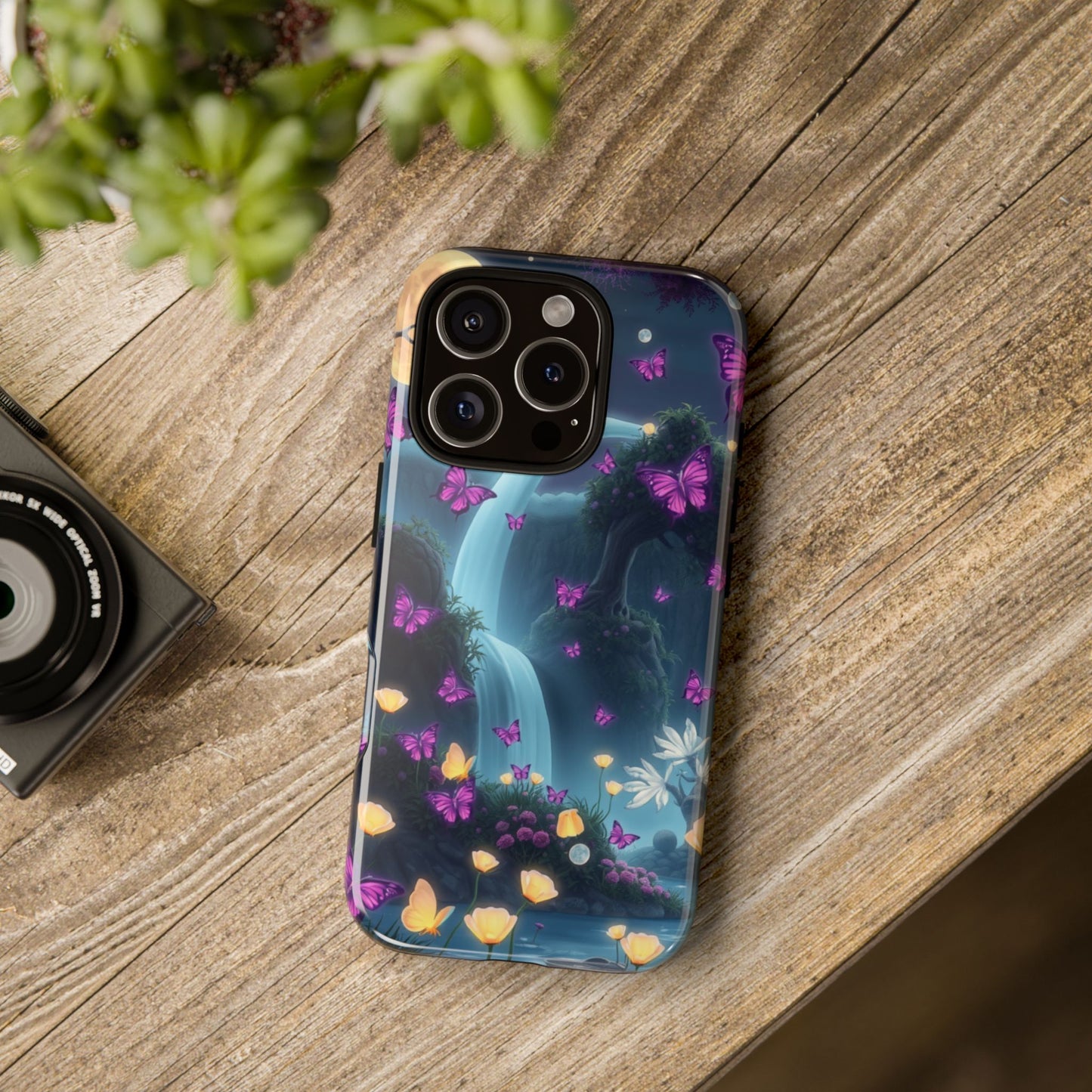 Mystical Butterfly & Waterfall iPhone Case | Nature-Inspired Tough Case | Ethereal Phone Cover | Gift for Nature Lovers