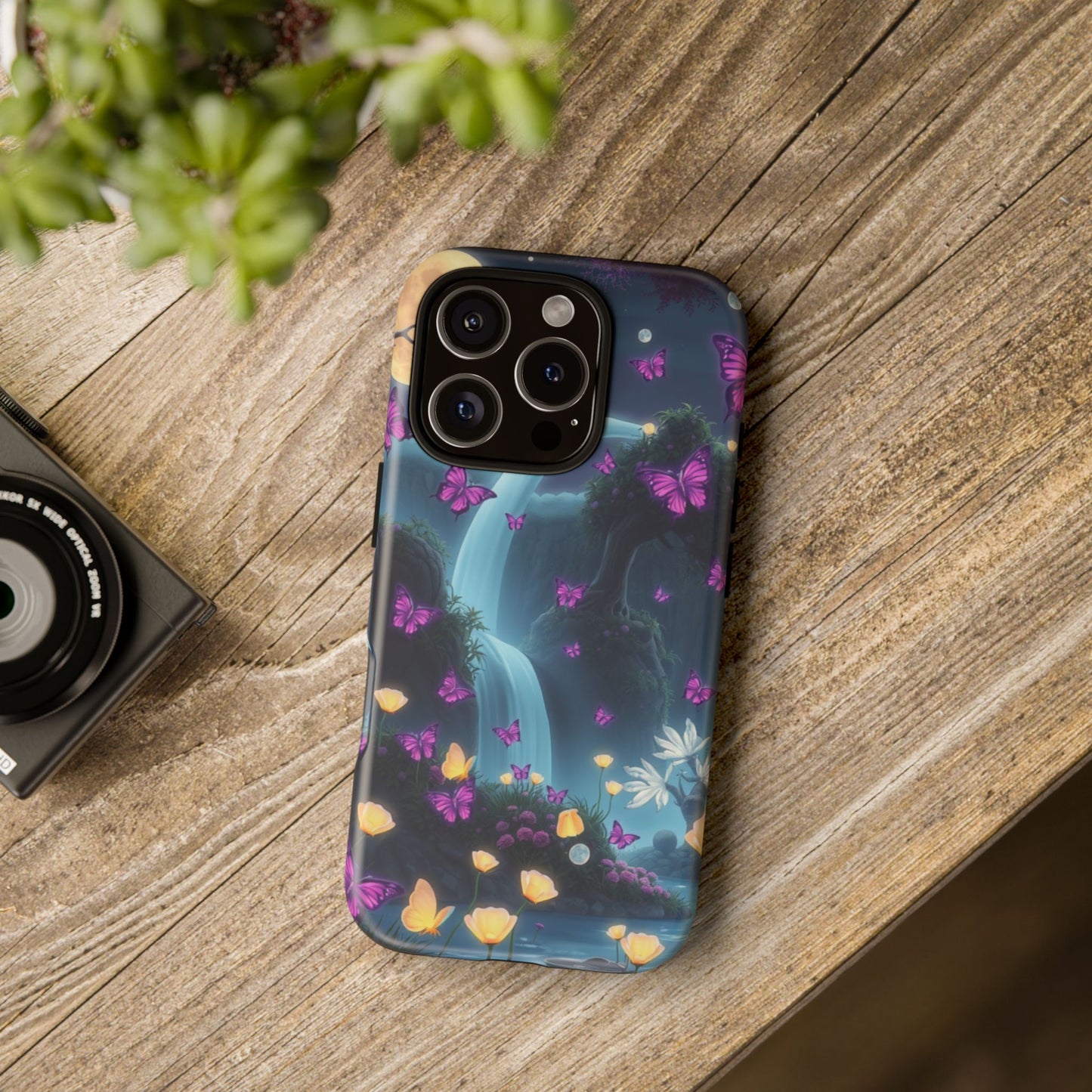 Mystical Butterfly & Waterfall iPhone Case | Nature-Inspired Tough Case | Ethereal Phone Cover | Gift for Nature Lovers