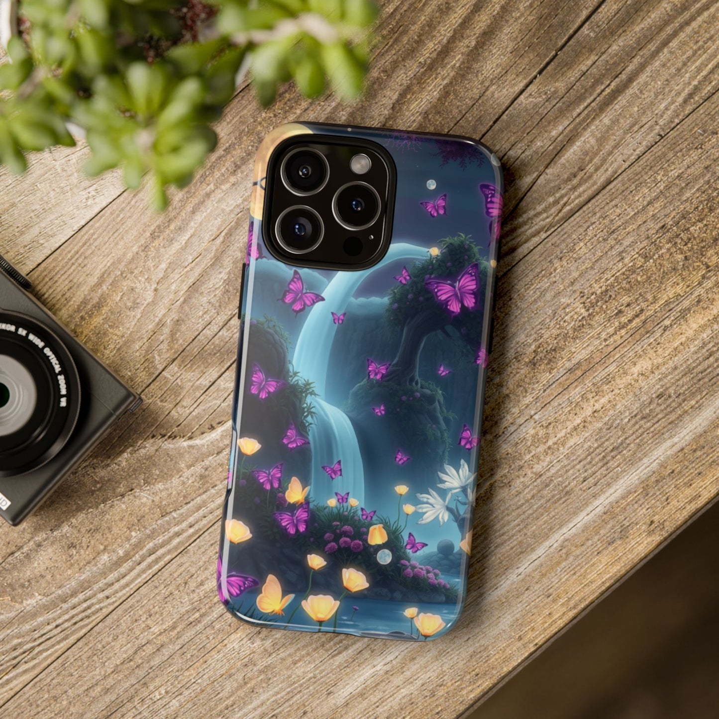 Mystical Butterfly & Waterfall iPhone Case | Nature-Inspired Tough Case | Ethereal Phone Cover | Gift for Nature Lovers