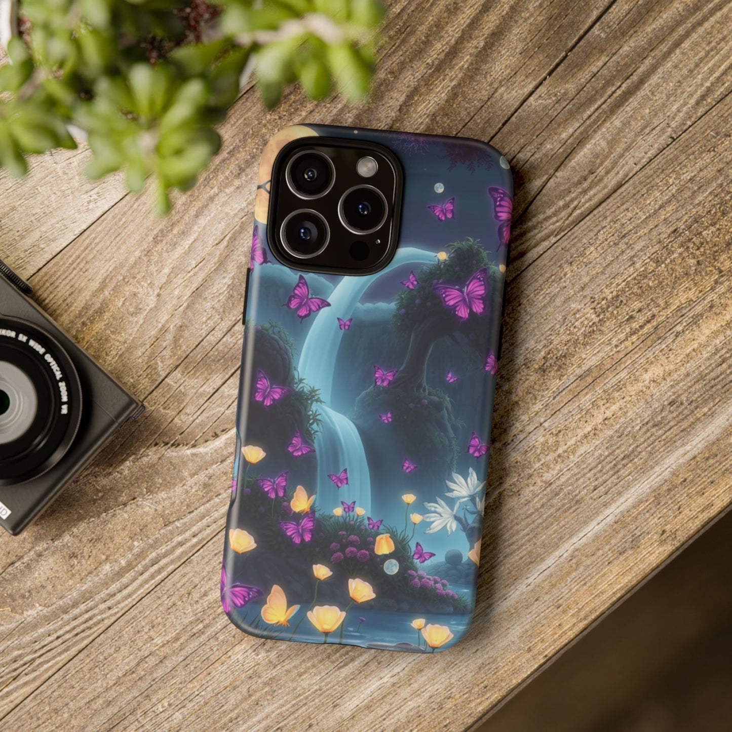 Mystical Butterfly & Waterfall iPhone Case | Nature-Inspired Tough Case | Ethereal Phone Cover | Gift for Nature Lovers